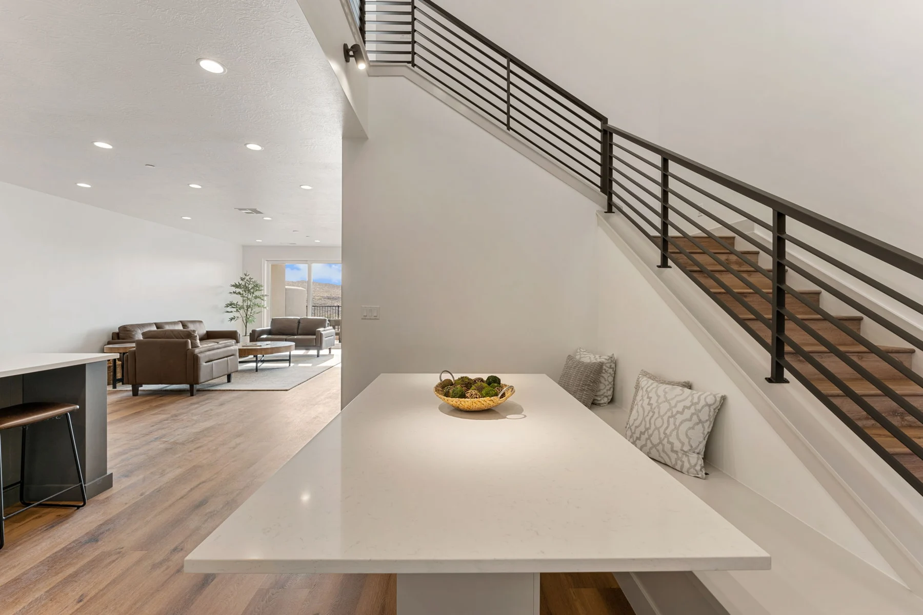 Dining nook beside the staircase – Isle 64 vacation rental in Washington, Utah near St. George and Zion
