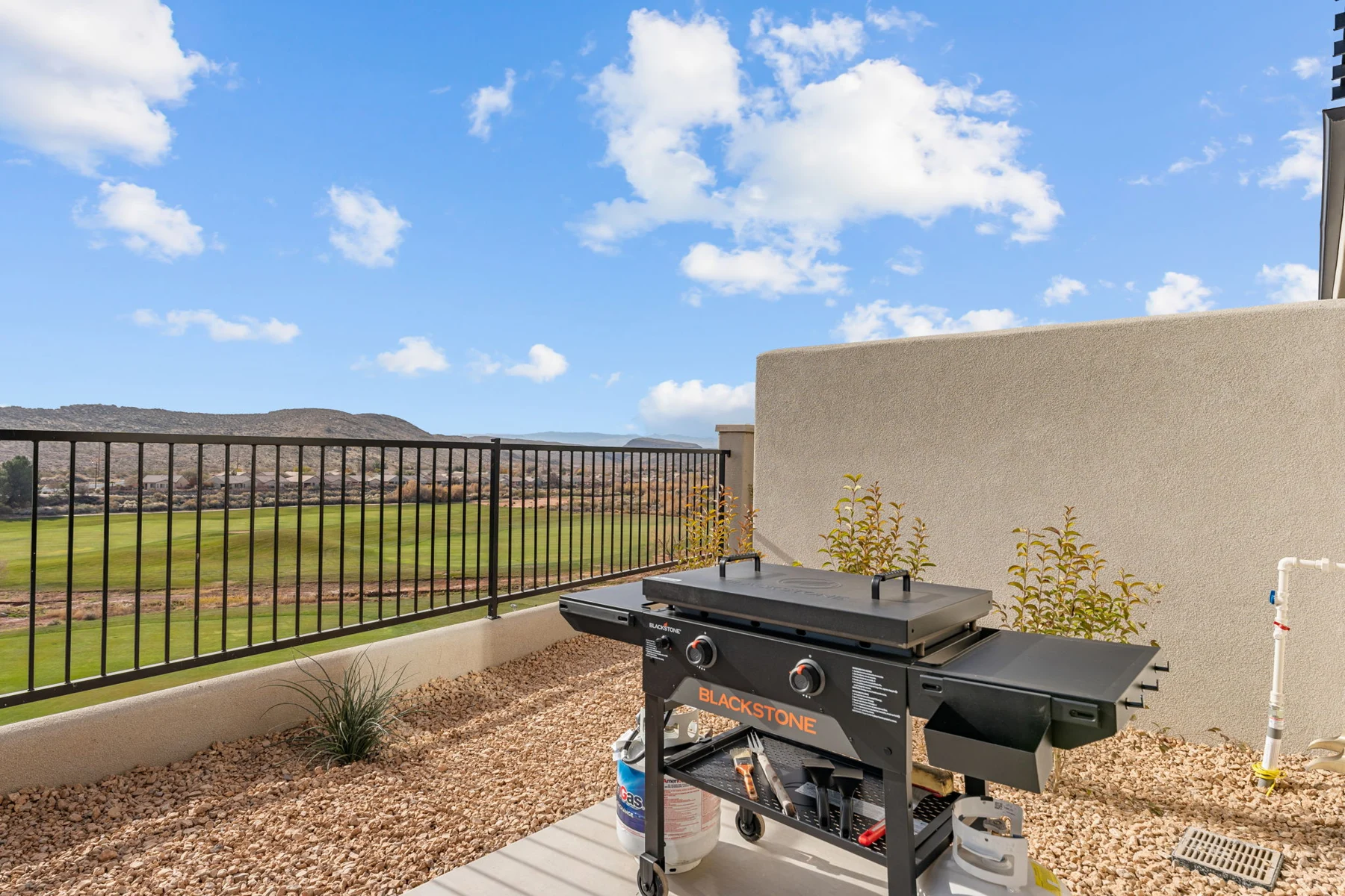 Outdoor grill beside the patio – Isle 64 vacation rental in Washington, Utah near St. George and Zion